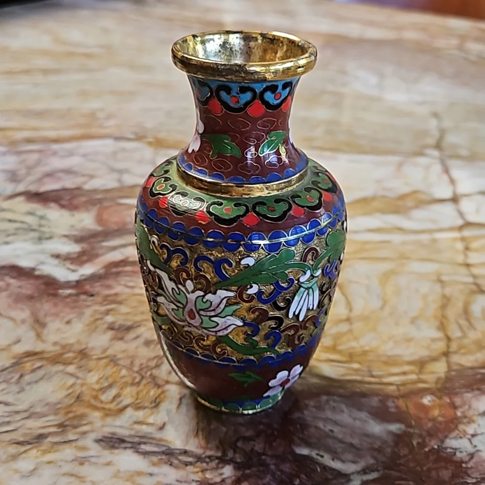 Chinese Cloisonne Enamel Vase